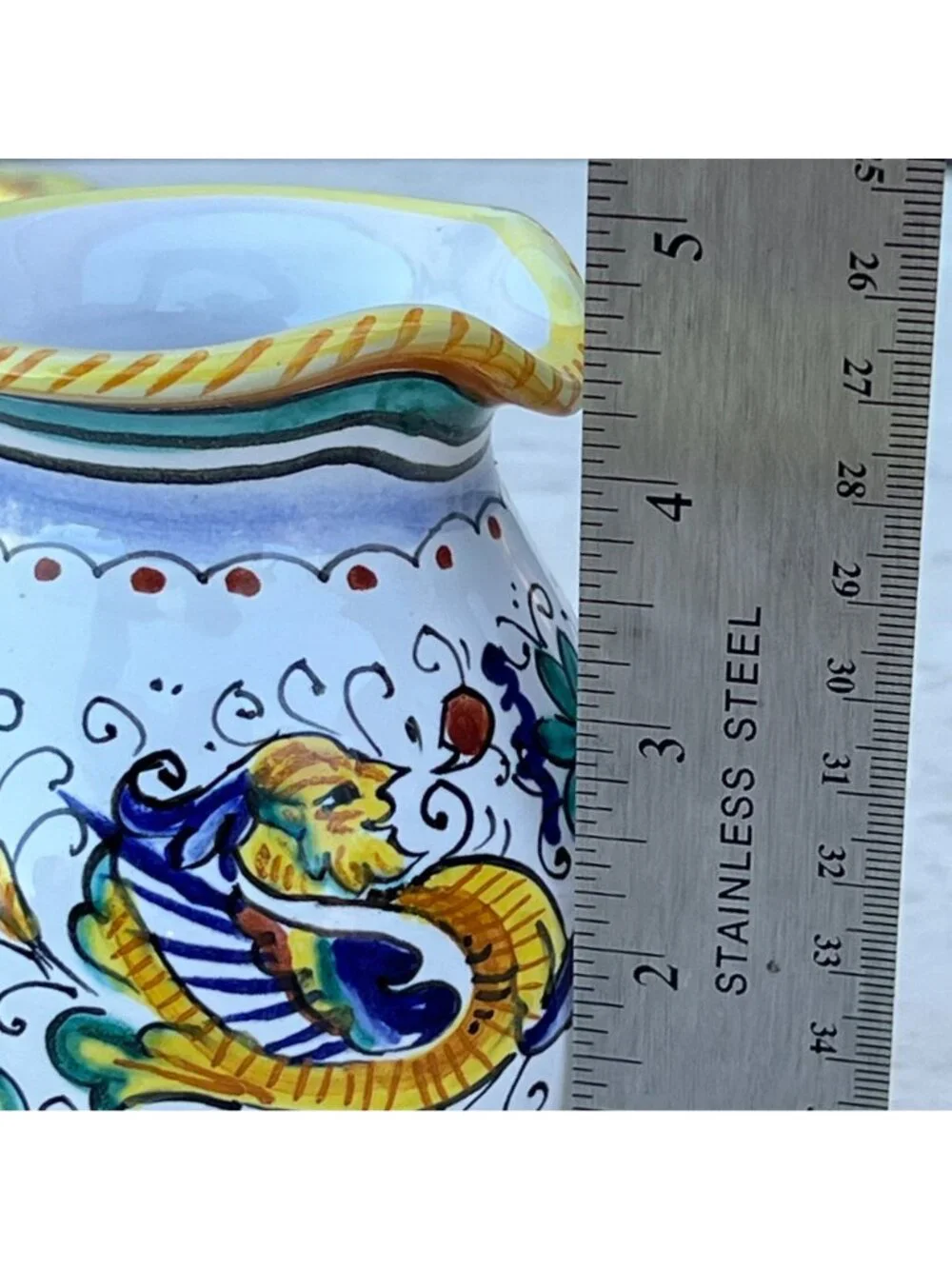 Signed S. Gimignano Hand-Painted Italy Sugar Bowl Creamer Tray Raphaellesco